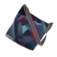 Jeans-Shopper Upcycling: Große Patchwork-Umhängetasche Unikat (€99.90)