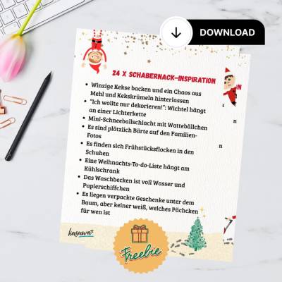 24 Ideen für deinen Weihnachtswichtel-Adventskalender  - Download zum Ausdrucken (Freebie)