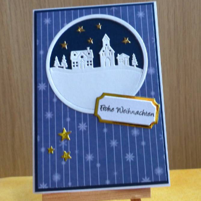 Weihnachstkarte mit Winterdorf