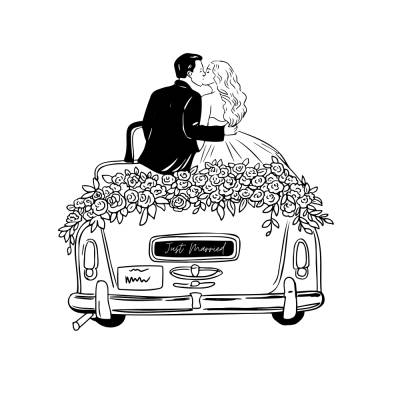 Hochzeitsauto Wedding car PNG SVG Datei - Download Plotterdatei - svg png Datei - Liebe Love Hochzeitspaar Hochzeit Ehe