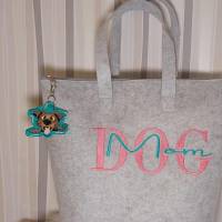 Hund crazy ITH Stickdatei 10x10cm – Lustiger Schlüsselanhänger & Taschenbaumler für Hunde-Fans Bild 2