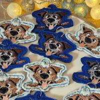 Hund crazy ITH Stickdatei 10x10cm – Lustiger Schlüsselanhänger & Taschenbaumler für Hunde-Fans Bild 9