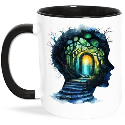 OM3® Tasse Amusante Avec Inscription En Allemand « Morgenmuffel Cat » - Guten Morgen - Déclaration | Tasse En Céramique | 325 Ml | Imprimé Des Deux Côtés | Noir
