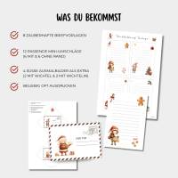 Wichtelbriefe Vorlage PDF, Wichtel Umschläge und Briefpapier Set, Weihnachtswichtel zum Ausdrucken, DIY Wichtel Zubehör Bild 2