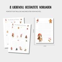 Wichtelbriefe Vorlage PDF, Wichtel Umschläge und Briefpapier Set, Weihnachtswichtel zum Ausdrucken, DIY Wichtel Zubehör Bild 3