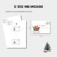 Wichtelbriefe Vorlage PDF, Wichtel Umschläge und Briefpapier Set, Weihnachtswichtel zum Ausdrucken, DIY Wichtel Zubehör Bild 4