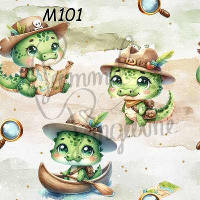 M101 Kinderstoff Ranger Krokodil – Exklusives PummelPinguine-Design in 13 Stoffarten 