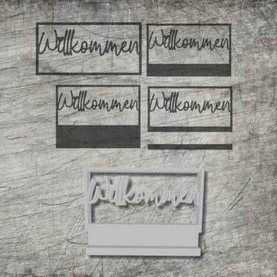 *Willkommen* im Rahmen * 3D Druck-, Laser und Plotterdatei in verschiedenen Varianten