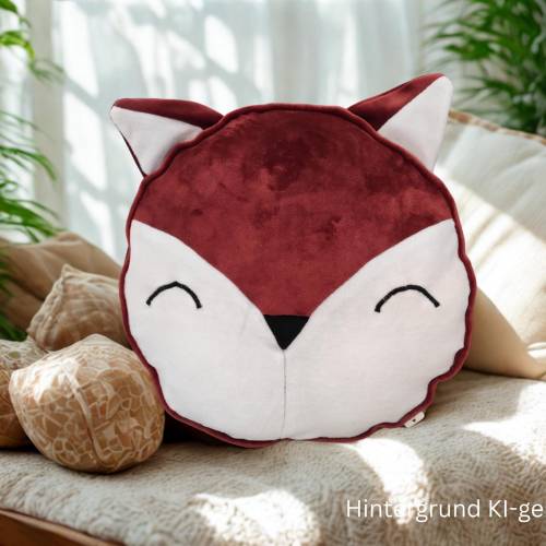 Fuchs-Kissen nähen – PDF Nähanleitung & Schnittmuster | Kuscheliges DIY-Deko-Kissen aus Nicki, Handarbeit Geschenkidee