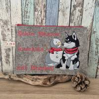 Husky mit Schneemann 12-14x18cm – Winterliche Eleganz für Deine Stickprojekte Bild 8