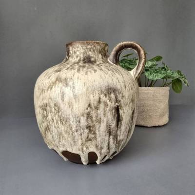 Fat Lava Keramik Vase, Henkelvase, 1960er Jahre