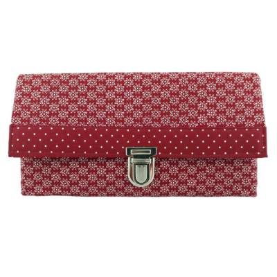 Geldbörse Portemonnaie Blümchen Bordeaux - Miss Manny Maxi