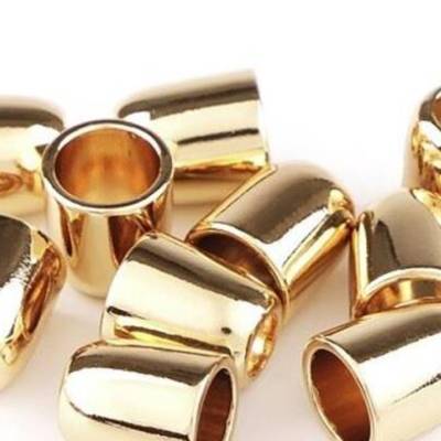 4 Kordelenden/Kordelstopper Metall Gold 10 x 11 mm, Ø 5 mm – Endstücke für Kordeln