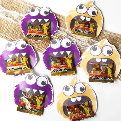 Monster Verpackung Druckvorlage für süße Give Aways – Halloween, Geburtstag, Schule