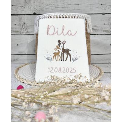 Uhefthülle Reh Rehkitz Kitz Rehlein Untersuchungsheft Untersuchungshülle U-Heft-Hülle personalisiert