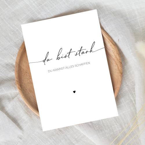 Du bist stark Karte – Mutmachkarte & Ermutigung für Kämpfer | Motivation Geschenk Freundin