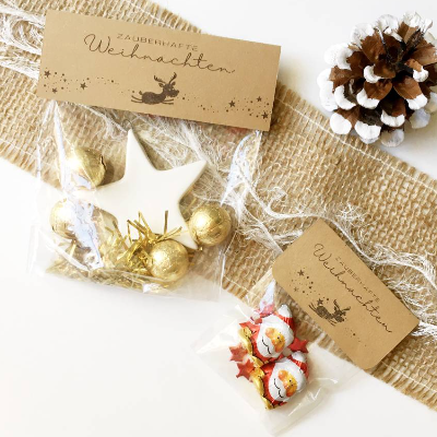 Tütenverschluss Weihnachten – Druckvorlage Tütenklappe für Weihnachtsgruß, Wichtelgeschenk & Give Away