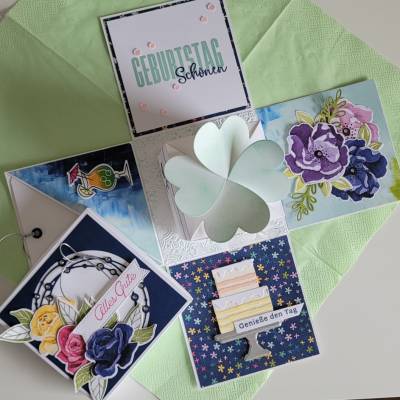 Explosionsbox zur Geburtstag, Geldgeschenk, Geschenkidee, besondere Geschenke