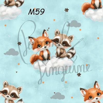 M59 Kinderstoff Fuchs & Waschbär – PummelPinguine-Design in 13 Stoffarten für kreative Nähideen