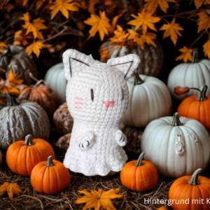 Amigurumi Katzengeist Halloween - Häkelanleitung für niedliche Deko oder als Taschenbaumler Bild 2