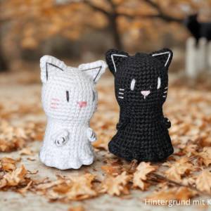 Amigurumi Katzengeist Halloween - Häkelanleitung für niedliche Deko oder als Taschenbaumler Bild 4