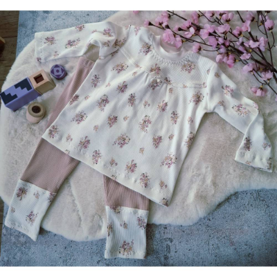 Kombination Mädchen beige altrosa Gr. 86