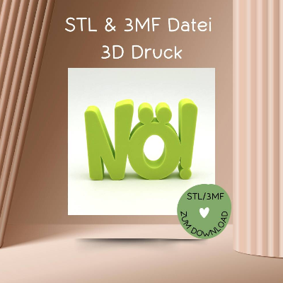 Schriftzug NÖ!, Digitale Datei, 3D-Druckdatei, STL -Format, 