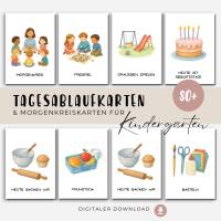 Morgenkreis Kita & Kindergarten Bildkarten zum Ausdrucken, Lernkarten für Tagesstruktur als PDF für Kinder Bild 1