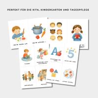 Morgenkreis Kita & Kindergarten Bildkarten zum Ausdrucken, Lernkarten für Tagesstruktur als PDF für Kinder Bild 3