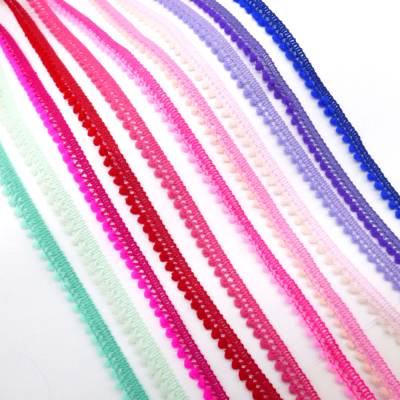 Mini-Bommelborte (zierlich), viele Farben zur Auswahl - 1 Meter