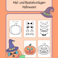 HALLOWEEN Mal- und Bastelvorlagen Kürbisgesicht Bild 1