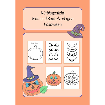 HALLOWEEN Mal- und Bastelvorlagen Kürbisgesicht