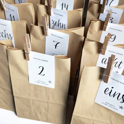 Adventskalender Zahlen | Adventskalender | Weihnachtskalender | Weihnachtskärtchen | A4 | Datei | DIY Adventskalender |