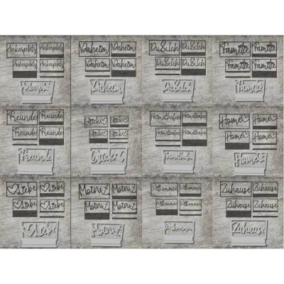 *Im Rahmen Bundle* 12 Worte 3D Druck-, Laser und Plotterdatei in verschiedenen Varianten