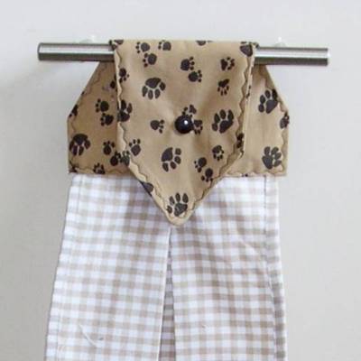 Küchenhandtuch mit Pfoten – Hängehandtuch aus Baumwolle für Haustiere, Ofen, Spülmaschine & Küche, Trockentuch Hundenapf