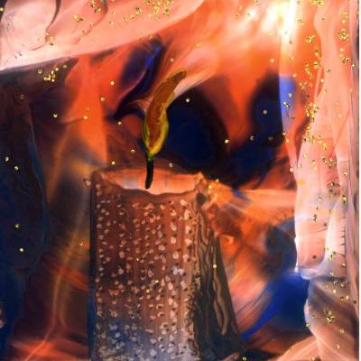 Klebefolie - Malerei • Kerzenschein zum Weihnachtsfest • Fensterschmuck Design  Ulrike Kröll