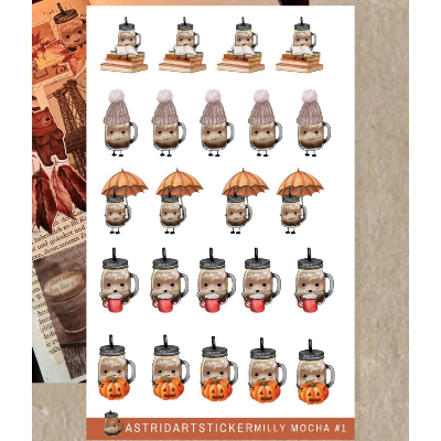 Milly Mocha - autumn love 2 mini : Funktionale Milly Sticker für Pocket Planner