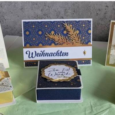 Kleine Buch-Box als Geldgeschenk, Gutscheingeschenk zu Weihnachten mit passender Glückwunschkarte,besondere Geschenkidee