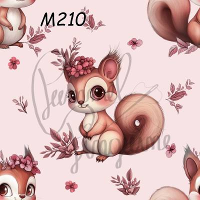 M210 „Süßes Blumen-Eichhörnchen – Zartes Pastell-Design mit Blüten & Waldcharme“