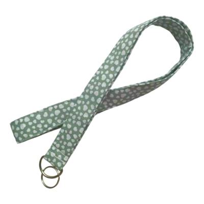 Langes Schlüsselband Lanyard Herzen Lindgrün Weiß 50cm lang