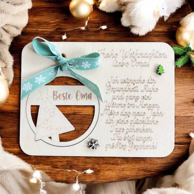 Personalisierte Karte mit Weihnachtsbaumanhänger,Weihnachtsgeschenk,Geschenk für Oma, Großeltern,Weihnachtskarte