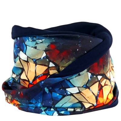 Loopschal Bunte Glasscherben – Unisex Schlauchschal aus Baumwollsweat, weich & farbenfroh
