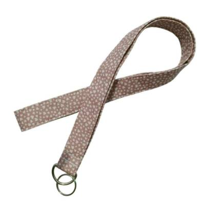 Langes Schlüsselband Lanyard Herzen Altrosa Weiß 50cm lang