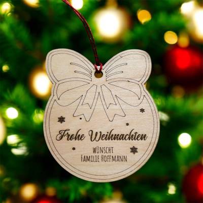 Personalisierte Weihnachtsanhänger aus Holz – mit Wunschtext – Weihnachtsgeschenk,Weihnachtsdeko, Weihnachtskugel