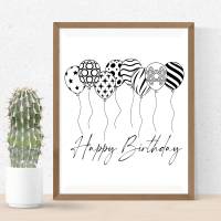 Happy Birthday Balloons PNG SVG Datei - Download Datei Plotterdatei - Plotter File - Kuchen Kerzen Geschenk Party Bild 3