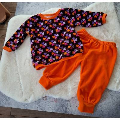 Babykombi orange Kleeblätter Nicki weich Gr. 74/80