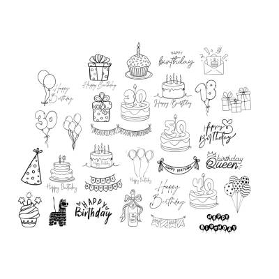 Geburtstags Happy Birthday Bundle PNG SVG Datei - Download Datei Plotterdatei - Plotter File - Kuchen Kerzen Geschenk 