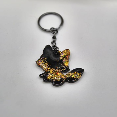 Schlüsselanhänger Fuchs Schwarz-Gold