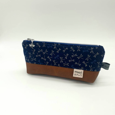 Stiftemäppchen/Schminktäschchen Libellen blau