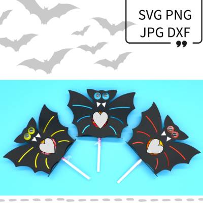 Plotterdatei Fledermaus zum Befüllen für Schokokugel Lolli